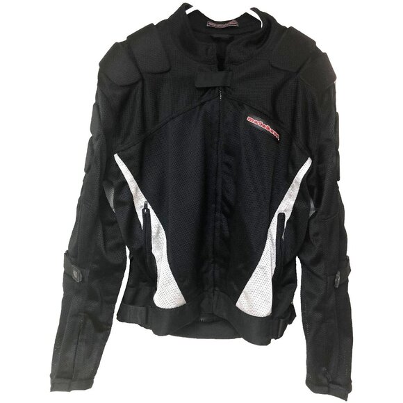 MOTOBOSS Motorcycle Riding Racing Jacket Men M Black Padded Protection No Liner